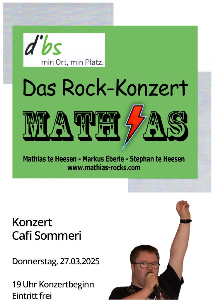 Mathias rockt im Cafi Sommeri am 27. März 2025 um 19 Uhr